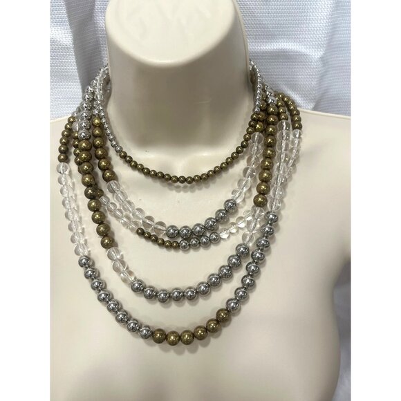 Macy's women's Multi-layered bead necklace - Picture 3 of 9